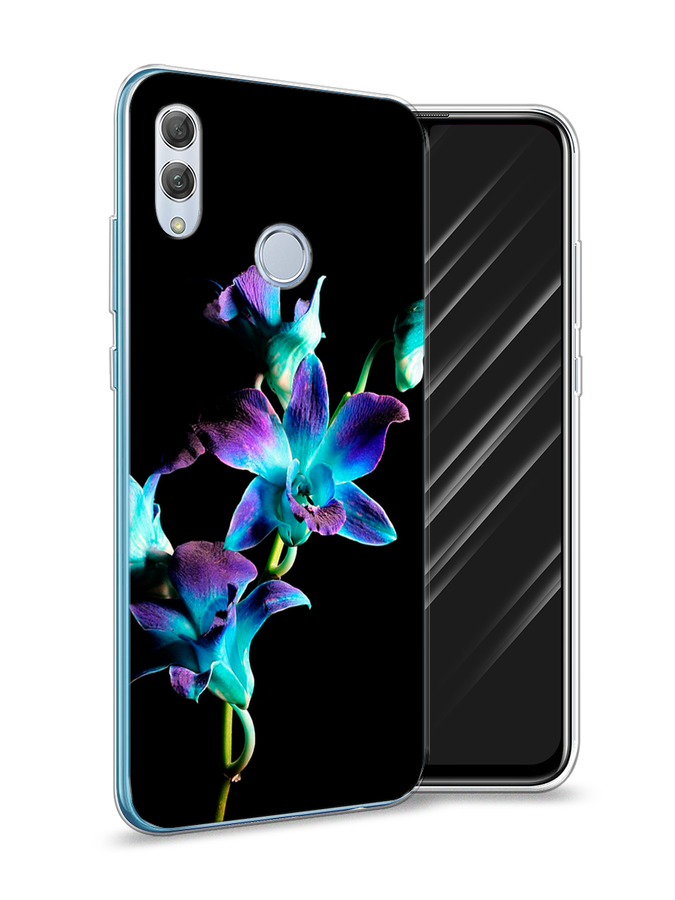 

Чехол Awog на Honor 10 Lite "Синий цветок для черном", Черный;голубой;синий, 67550-8