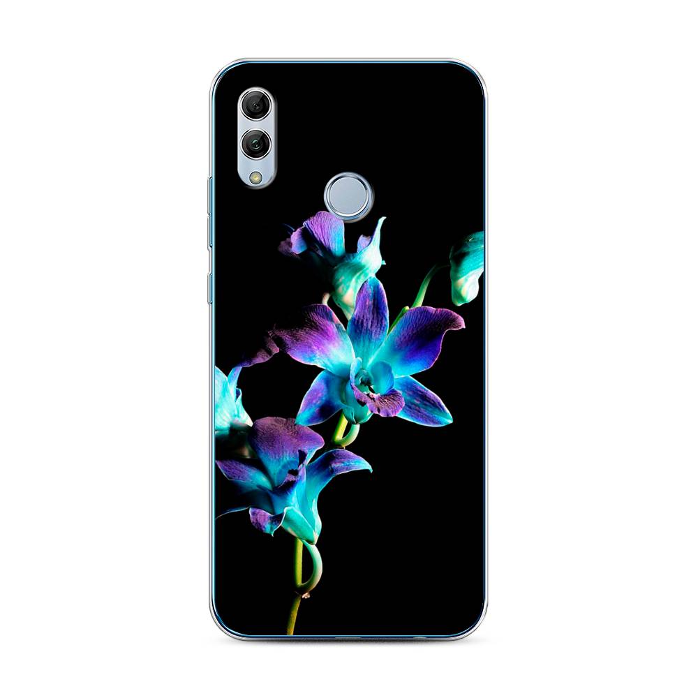 фото Чехол awog "синий цветок для черном" для honor 10 lite