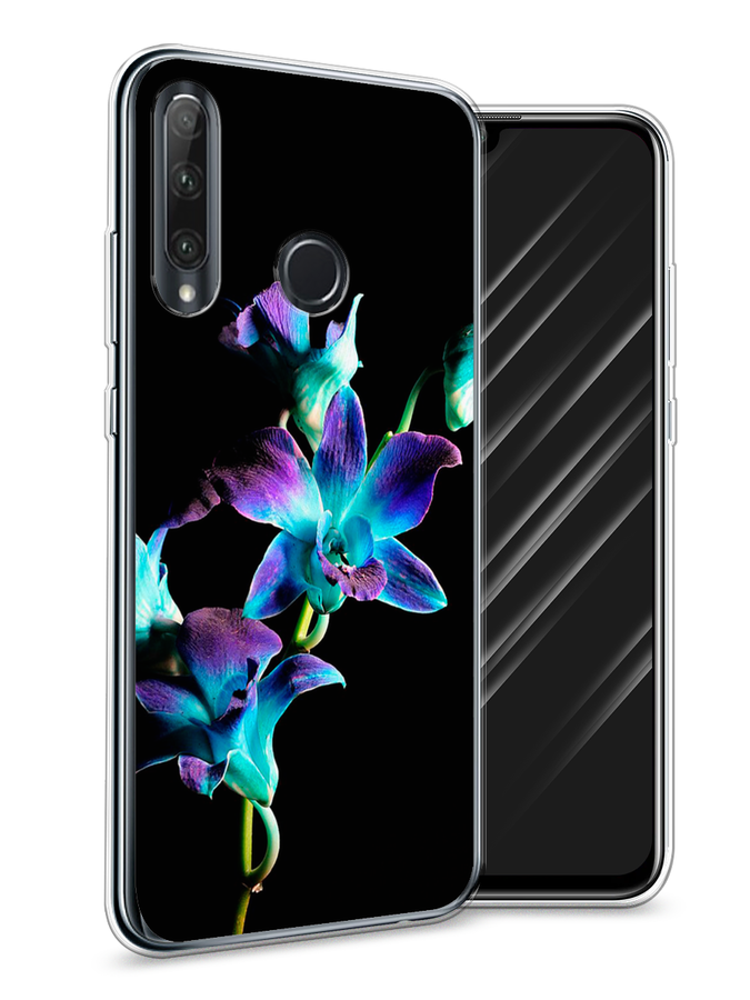 фото Чехол awog "синий цветок для черном" для honor 20 lite 2019