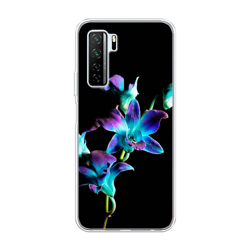 фото Чехол awog "синий цветок для черном" для honor 30s (global)