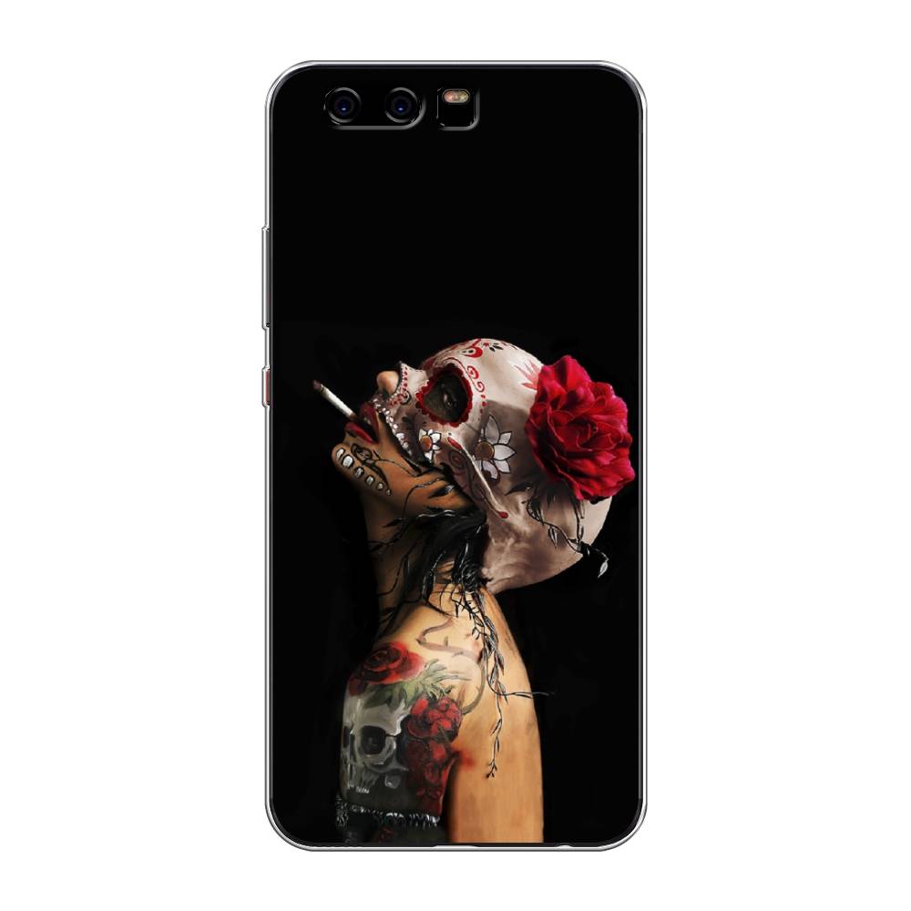 

Чехол Awog на Huawei P10 "Девушка с черепом", Разноцветный, 62250-9