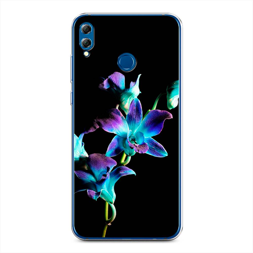 фото Чехол awog "синий цветок для черном" для honor 8x