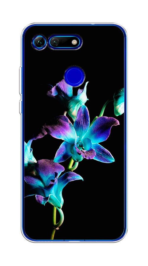 

Чехол Awog на Honor V20 (View 20) "Синий цветок для черном", Черный;голубой;синий, 67350-8