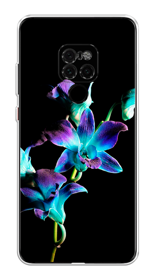 

Чехол Awog на Huawei Mate 20 "Синий цветок для черном", Черный;голубой;синий, 66850-8