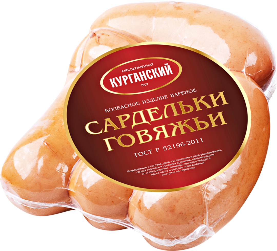 

Сардельки Курганский стандарт говяжьи -1 кг