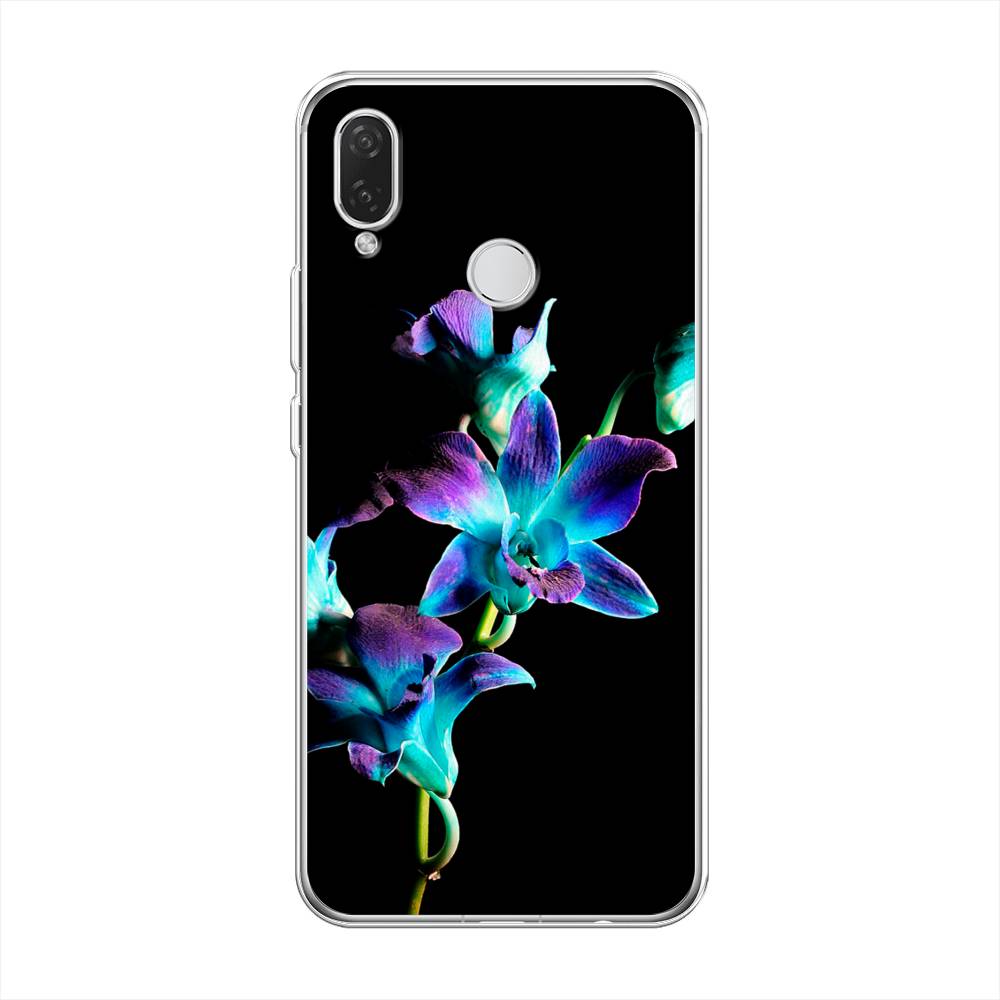 фото Чехол awog "синий цветок для черном" для huawei p smart plus