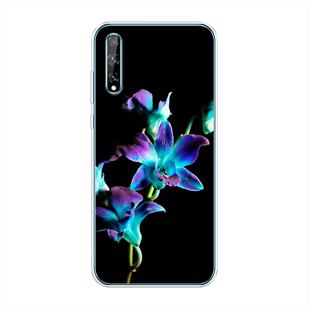 фото Чехол awog "синий цветок для черном" для huawei p smart s