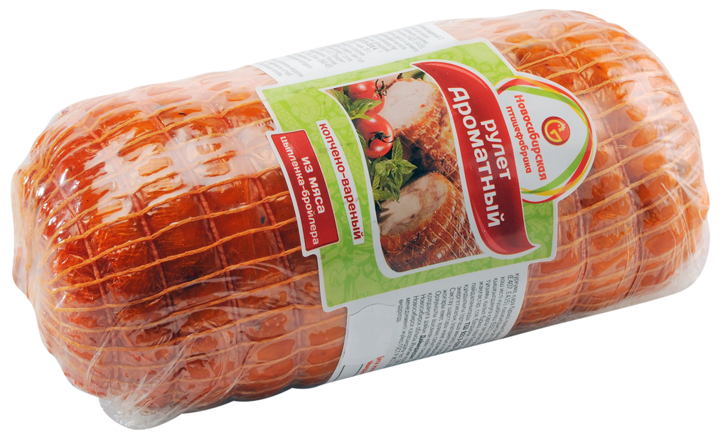

Рулет Новосибирская птицефабрика ароматный из мяса варено-копченый