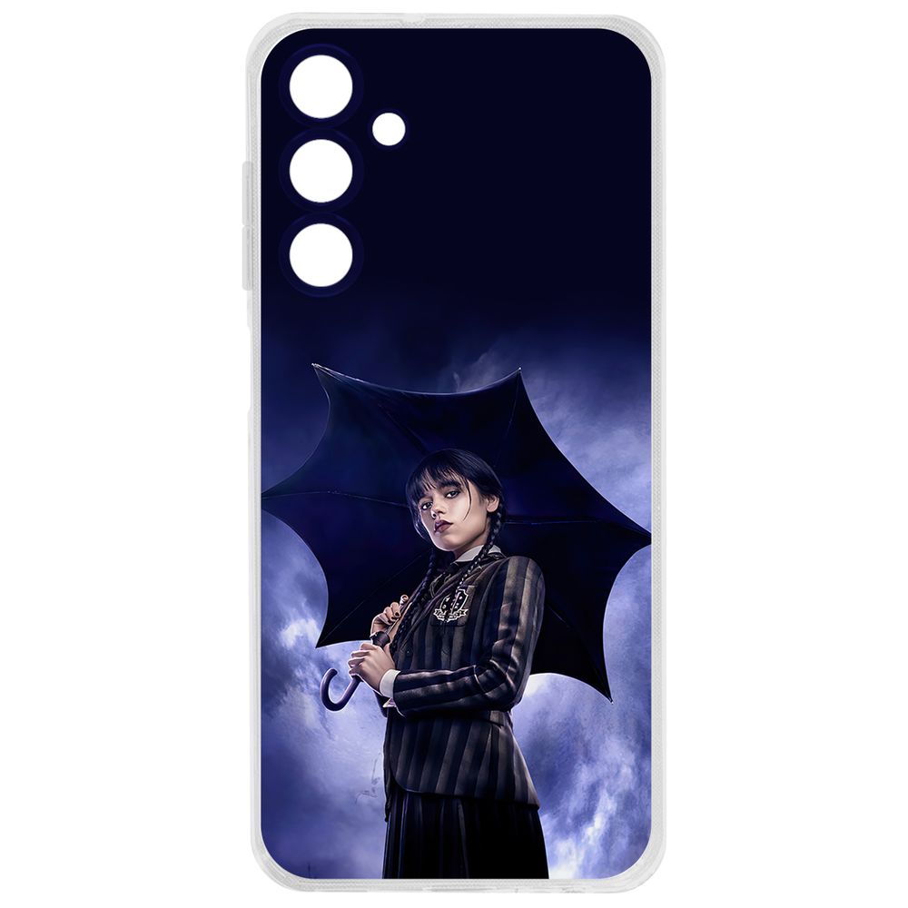 

Чехол-накладка Clear Case Уэнсдей Аддамс- Уэнсдей под зонтом для Samsung Galaxy A25 5G, Прозрачный