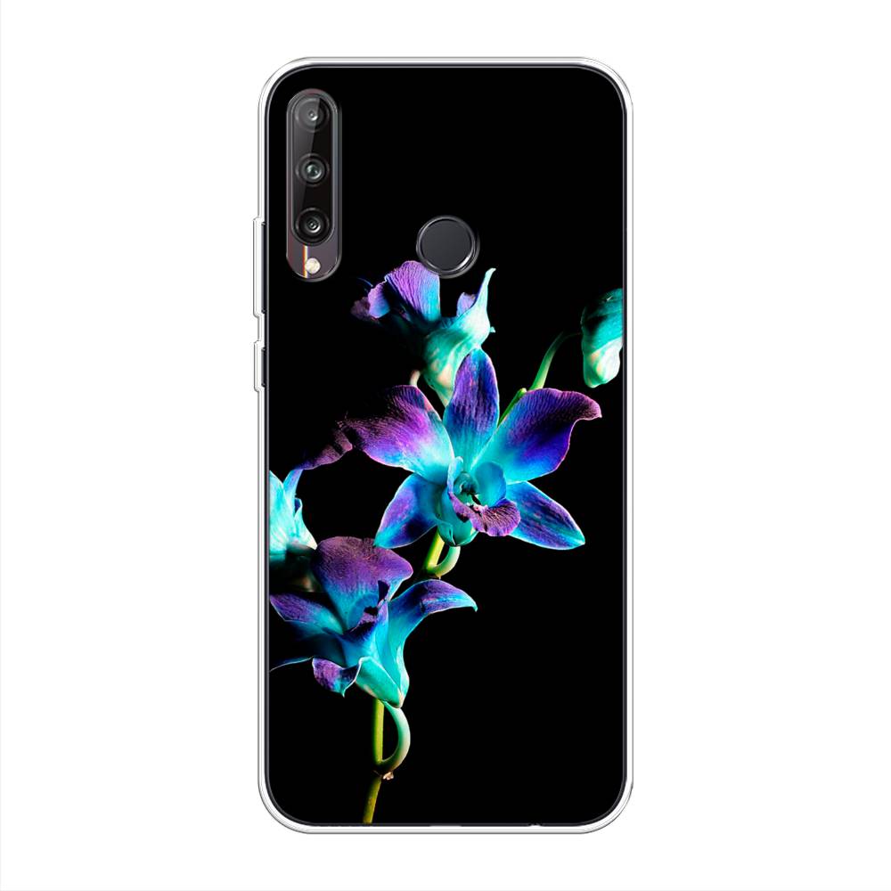фото Чехол awog "синий цветок для черном" для huawei p40 lite e