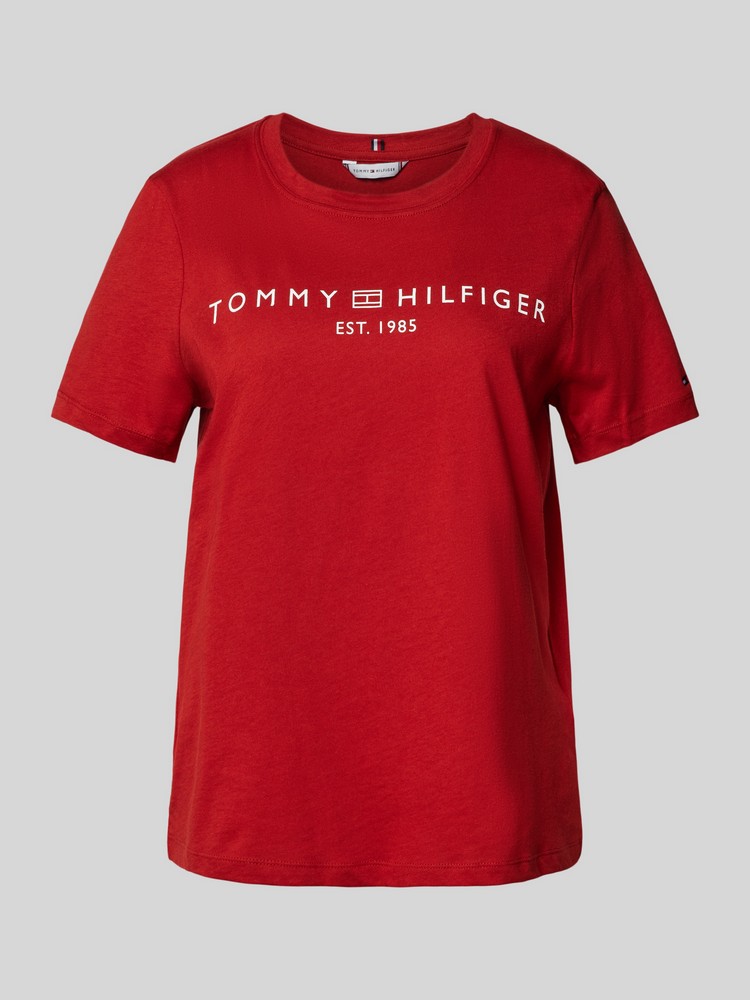 

Футболка женская Tommy Hilfiger WW0WW40276 красная L, Красный, WW0WW40276