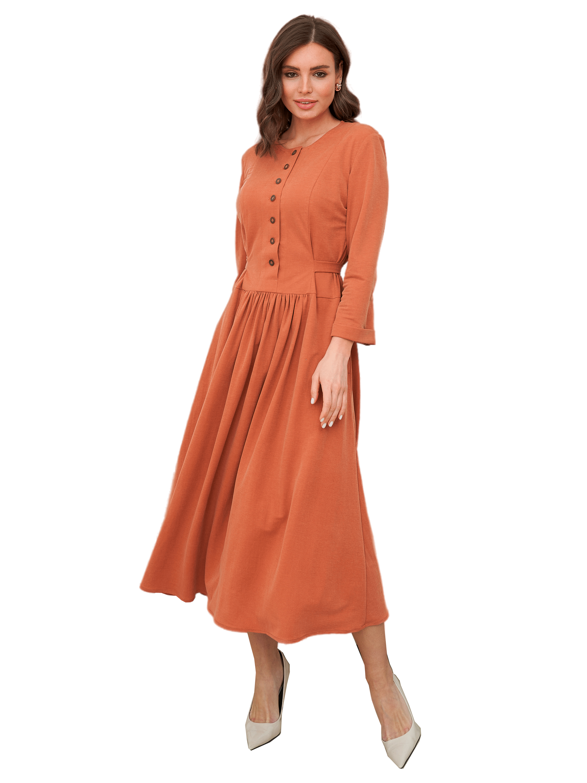 

Платье женское DRESSWILL весна оранжевое 42 RU, Оранжевый, весна