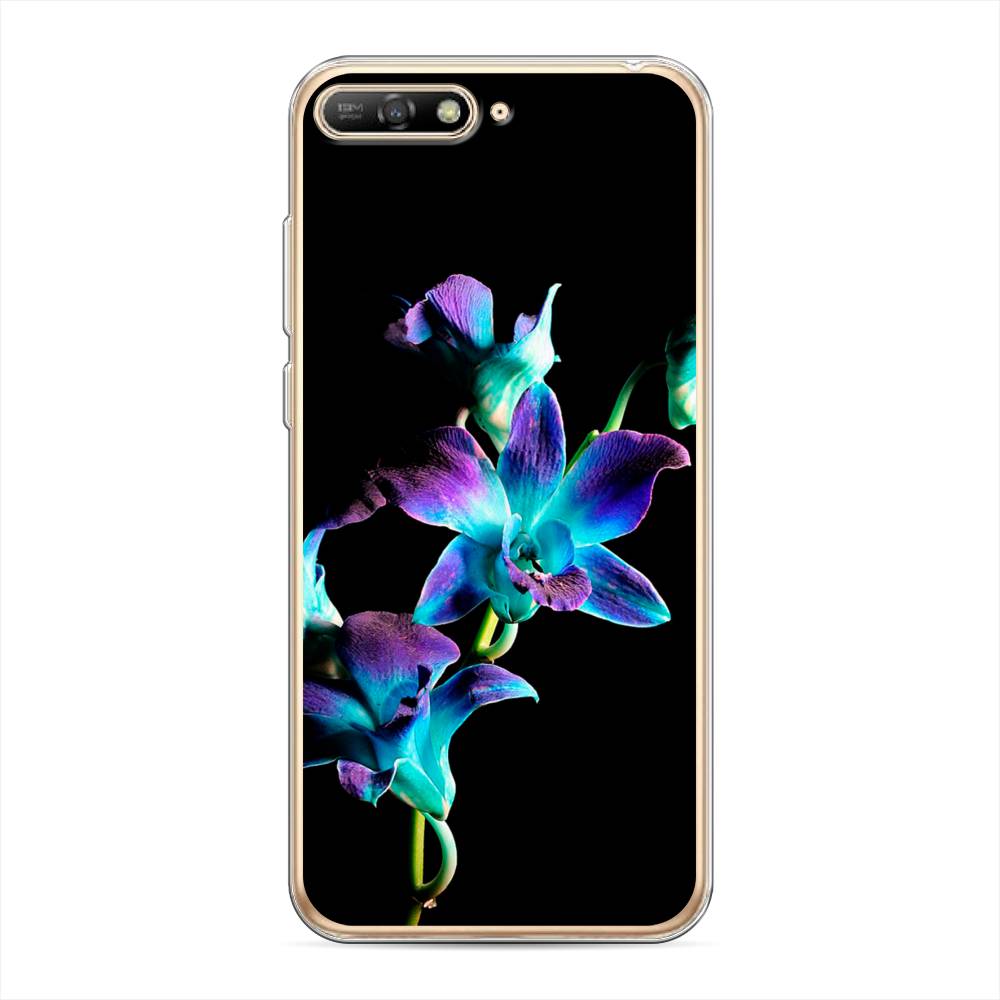 

Чехол Awog на Huawei Y6 2018 "Синий цветок для черном", Черный;голубой;синий, 67850-8