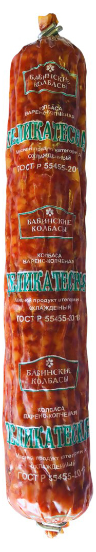 

Колбаса Бабинские колбасы Деликатесная варено-копченая
