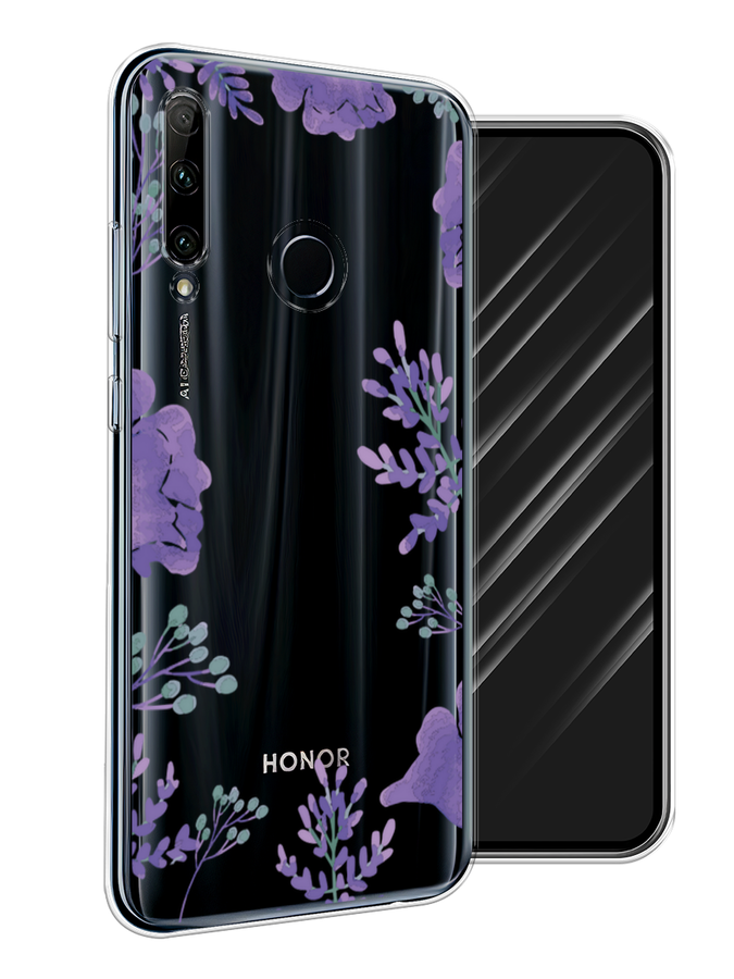 

Чехол Awog на Honor 20 Lite 2019 "Сиреневая цветочная рамка", Прозрачный;фиолетовый, 68950-8