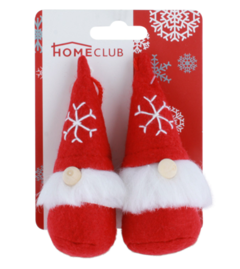 

Набор елочных игрушек Home Club Санта в колпаке 9,5 см 2 шт. в ассортименте
