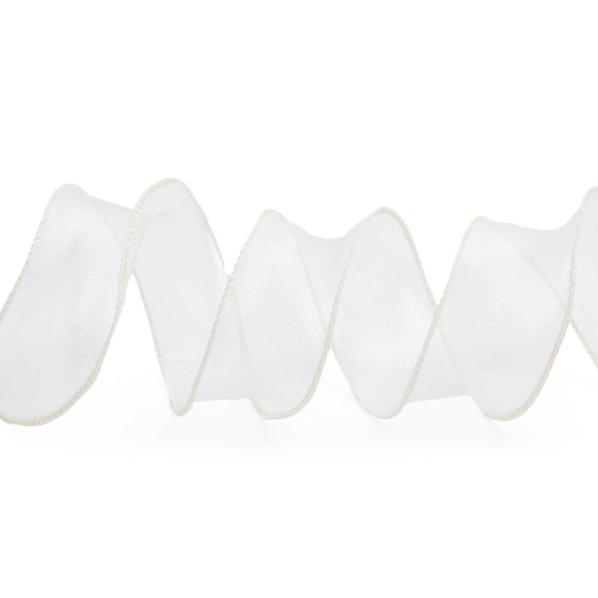 

Лента декоративная с волнистым краем, 100% органза, 38 мм*18,29 м (02 молочный), Бежевый