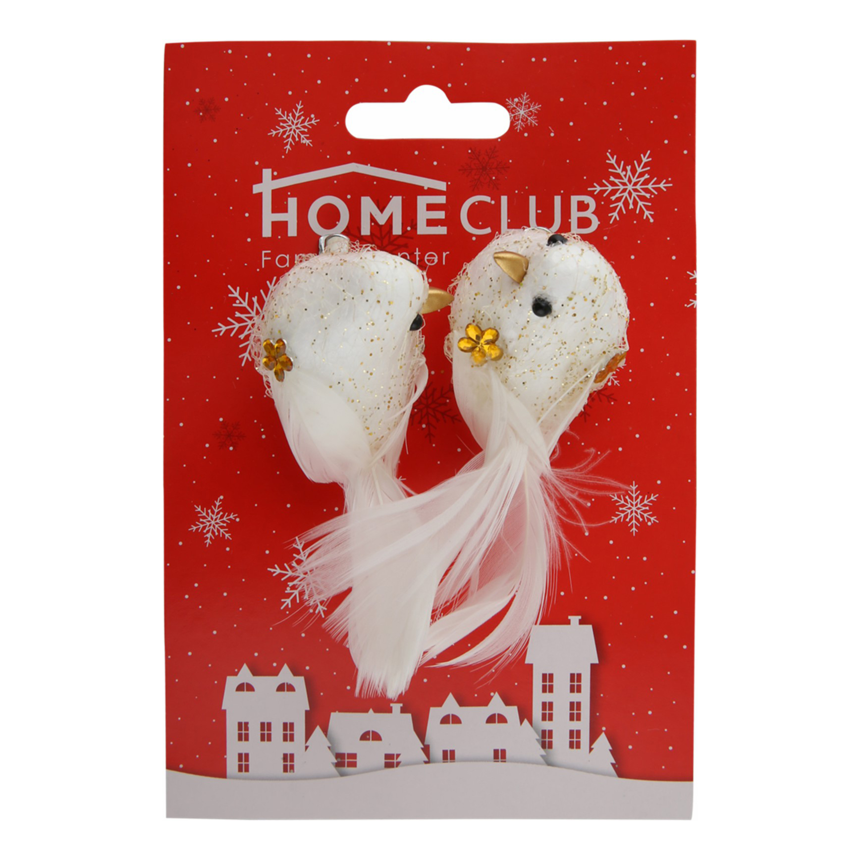 

Набор елочных игрушек Home Club птичка с хвостиком зимняя роскошь 14 см разноцветный 2 шт., птичка с хвостиком зимняя роскошь