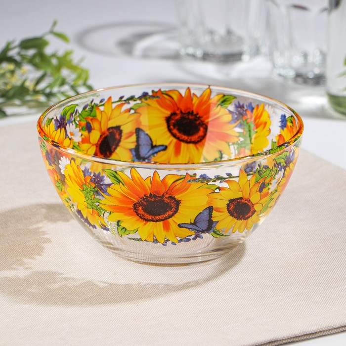 

Салатник Декостек, "Подсолнух", стеклянный, средний, 700 мл, Разноцветный, Подсолнух