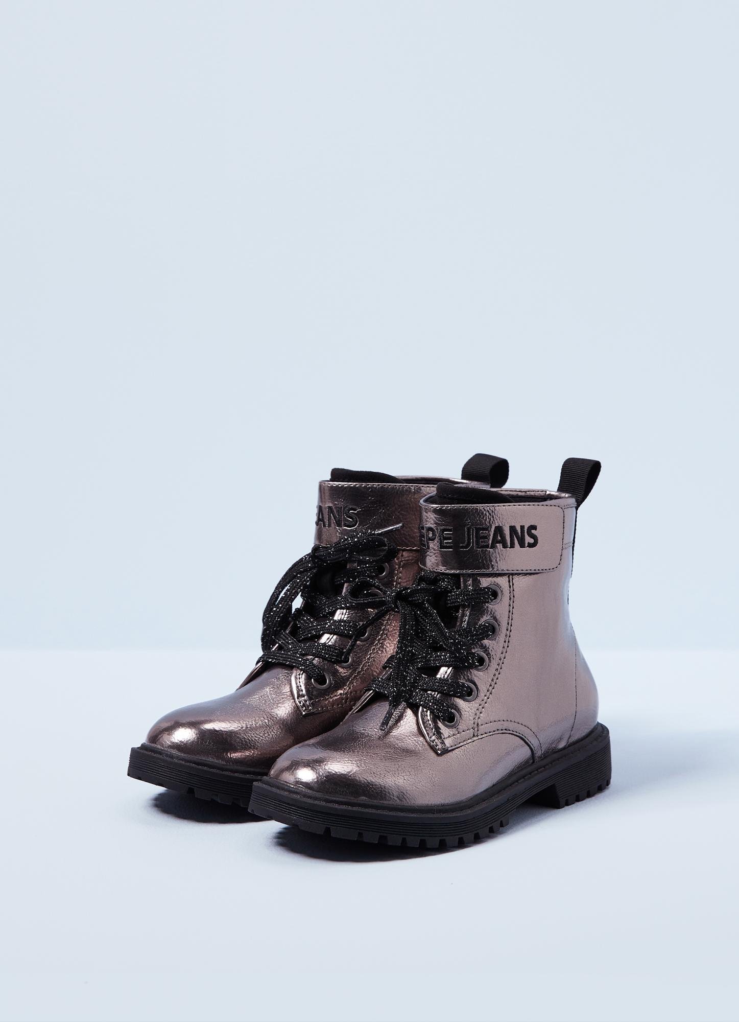 Ботинки Pepe Jeans London HATTON STRAP METAL PGS50168 цв. серебряный р. 38