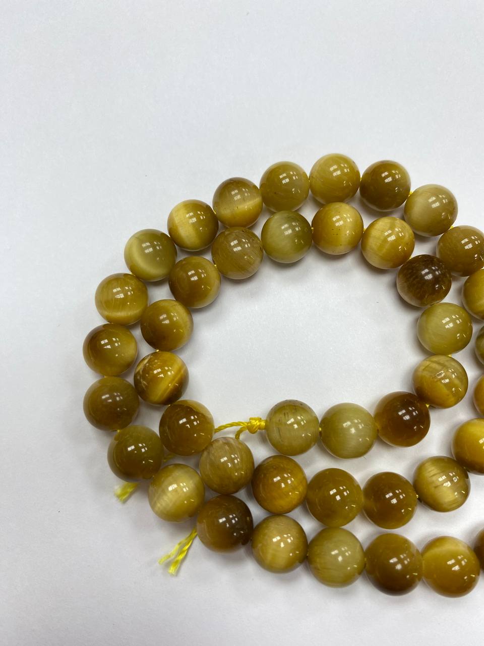 

Бусины Кошачий глаз желтого цвета , длина 39 см, 48 бусин, Желтый, beads30