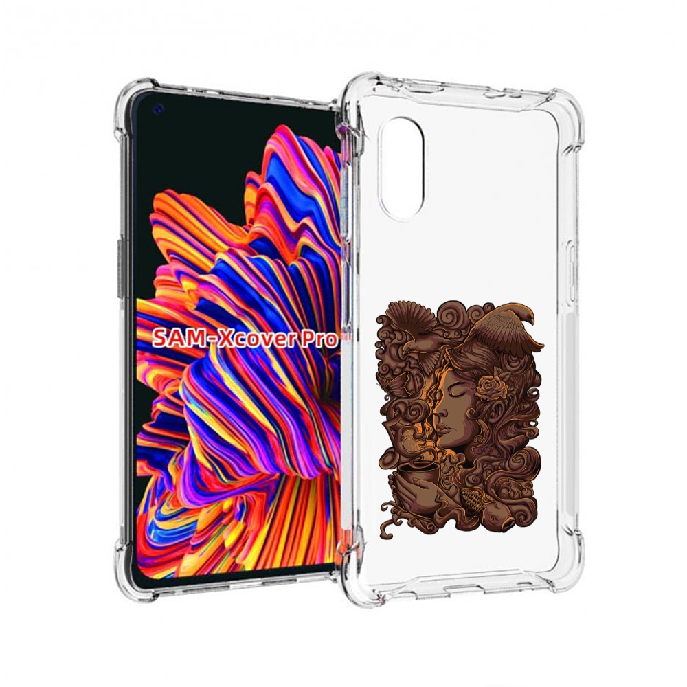 Чехол MyPads девушка с длинными волосами абстракция для Samsung Galaxy Xcover Pro 1