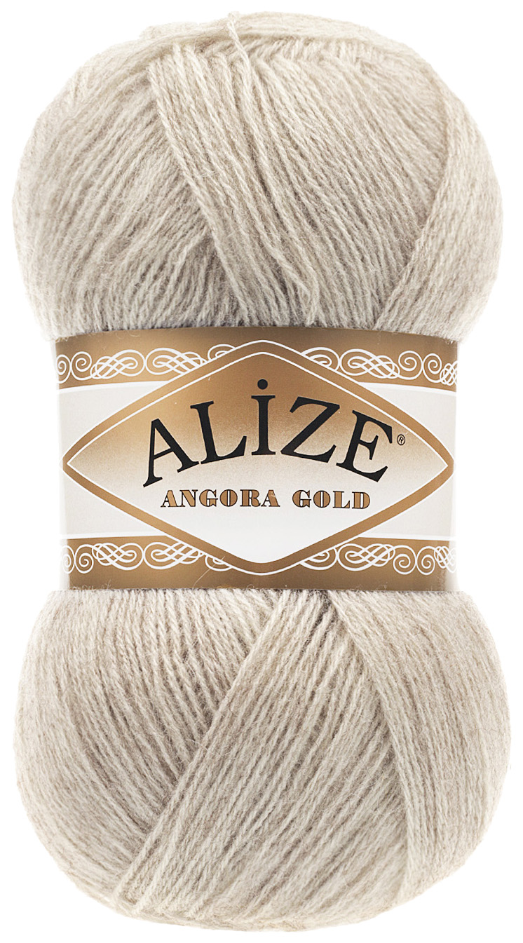 

Пряжа ALIZE Angora Gold (152), светло-бежевый меланж, 5 шт. по 100 г