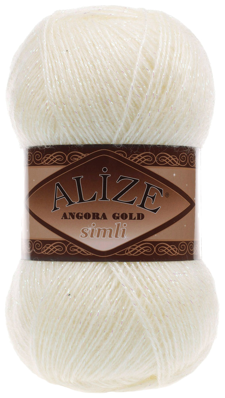 

Пряжа ALIZE Angora Gold simli (01), суровый, 5 шт. по 100 г, Бежевый