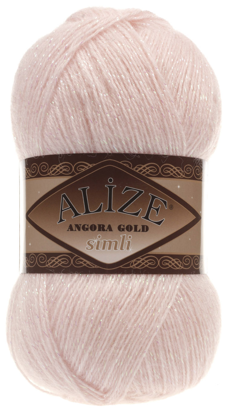 

Пряжа ALIZE Angora Gold simli (271), светло-розовый, 5 шт. по 100 г