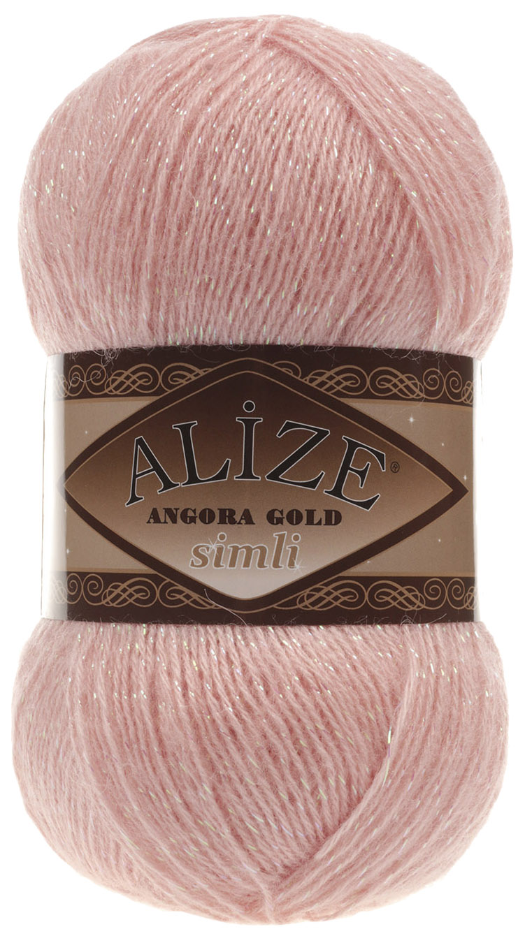

Пряжа ALIZE Angora Gold simli (363), яблочный цвет, 5 шт. по 100 г, Розовый