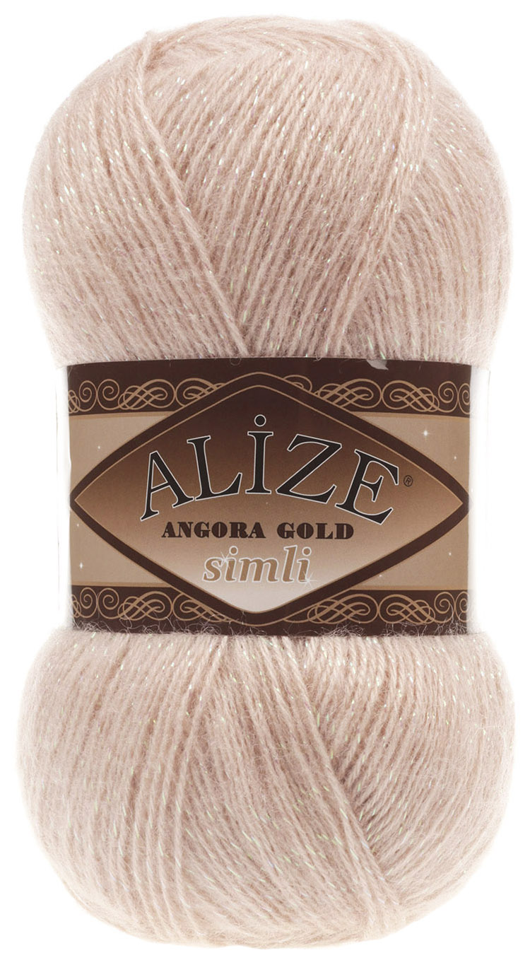 

Пряжа ALIZE Angora Gold simli (404), светлый какао, 5 шт. по 100 г, Бежевый