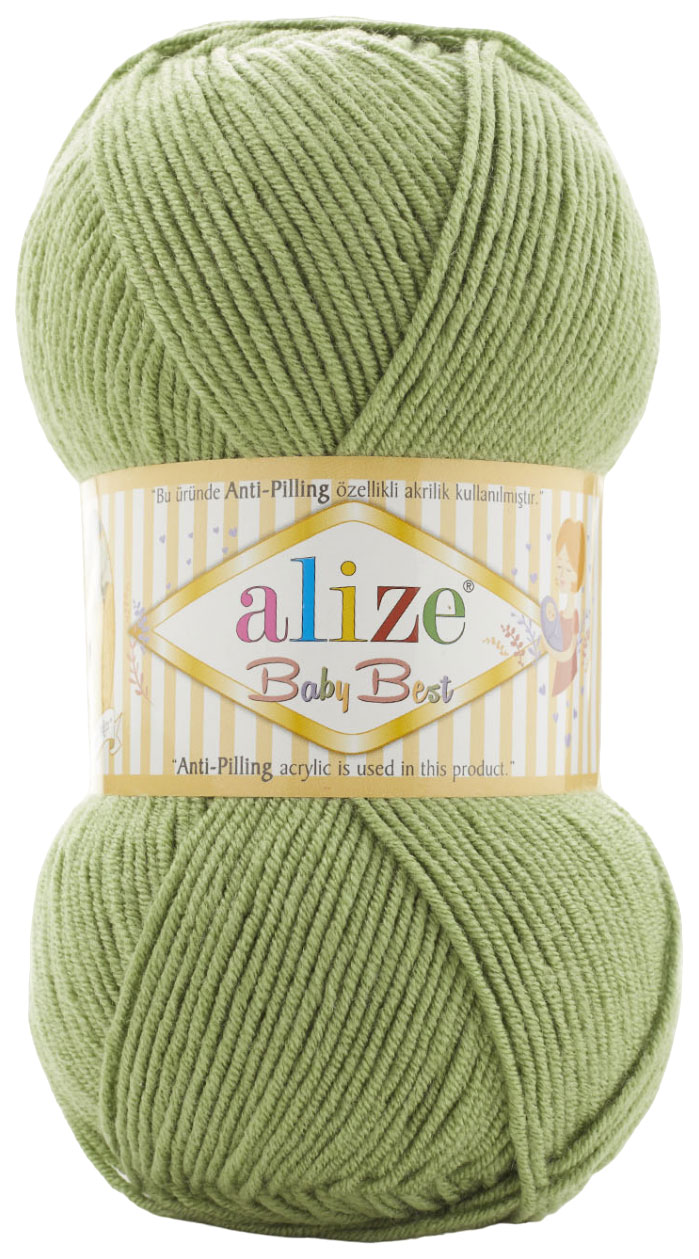 

Пряжа ALIZE Baby best (485), зеленое яблоко, 5 шт. по 100 г, Зеленый
