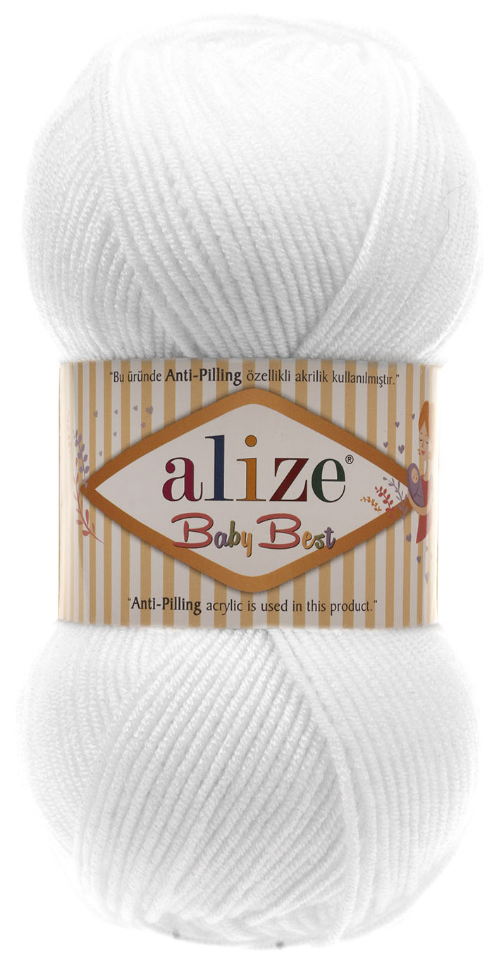 

Пряжа ALIZE Baby best (55), ультра белый, 5 шт. по 100 г