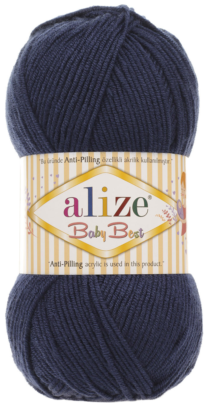 

Пряжа ALIZE Baby best (58), темно-синий, 5 шт. по 100 г