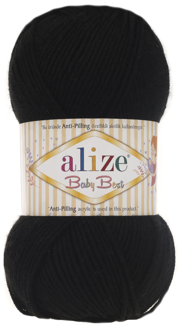 

Пряжа ALIZE Baby best (60), черный, 5 шт. по 100 г