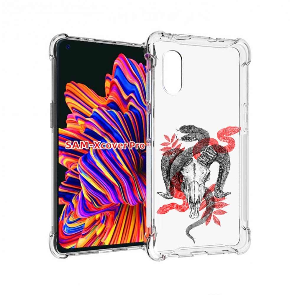 

Чехол MyPads змея в черепе рисунок для Samsung Galaxy Xcover Pro 1, Прозрачный, Tocco