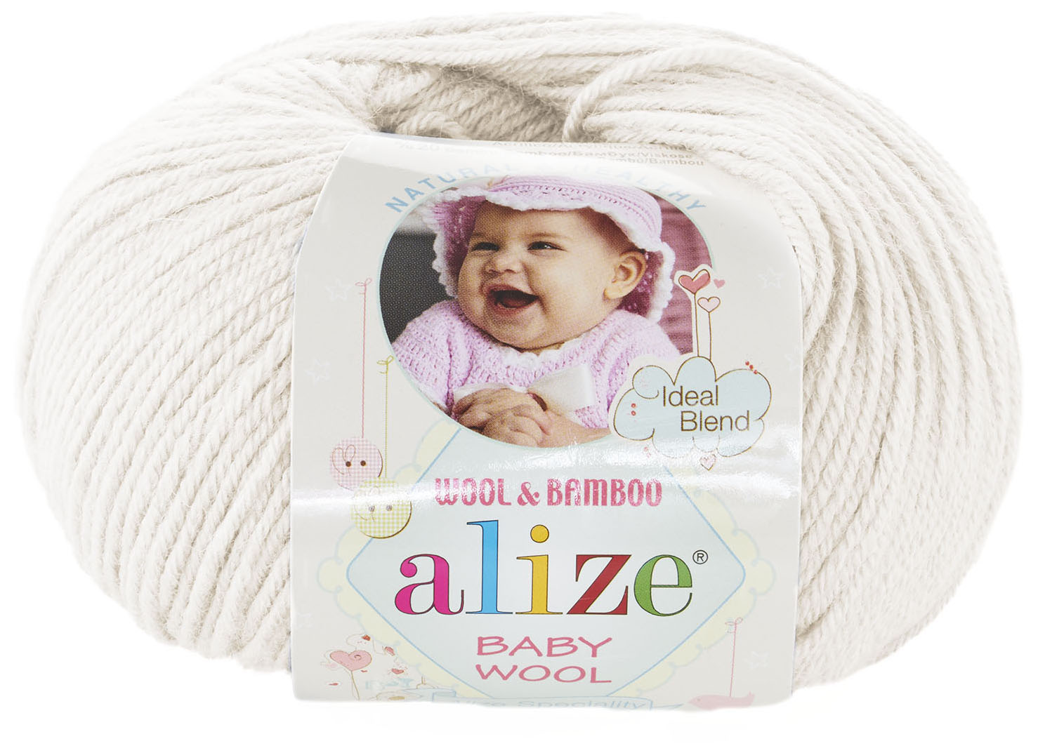 

Пряжа ALIZE Baby wool (62), белый, 5 шт. по 50 г