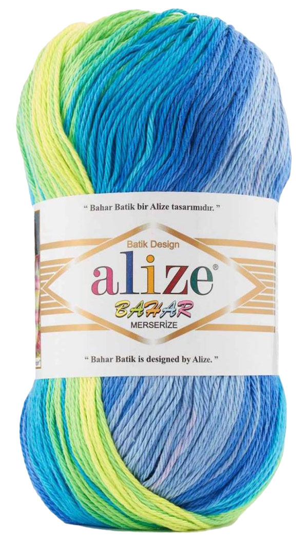 

Пряжа ALIZE Bahar Batik Design (4146), желто-зеленый-голубой, 5 шт. по 100 г
