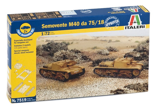 фото Сборная модель italeri 1/72 semovente m-40 da 75/18 7519