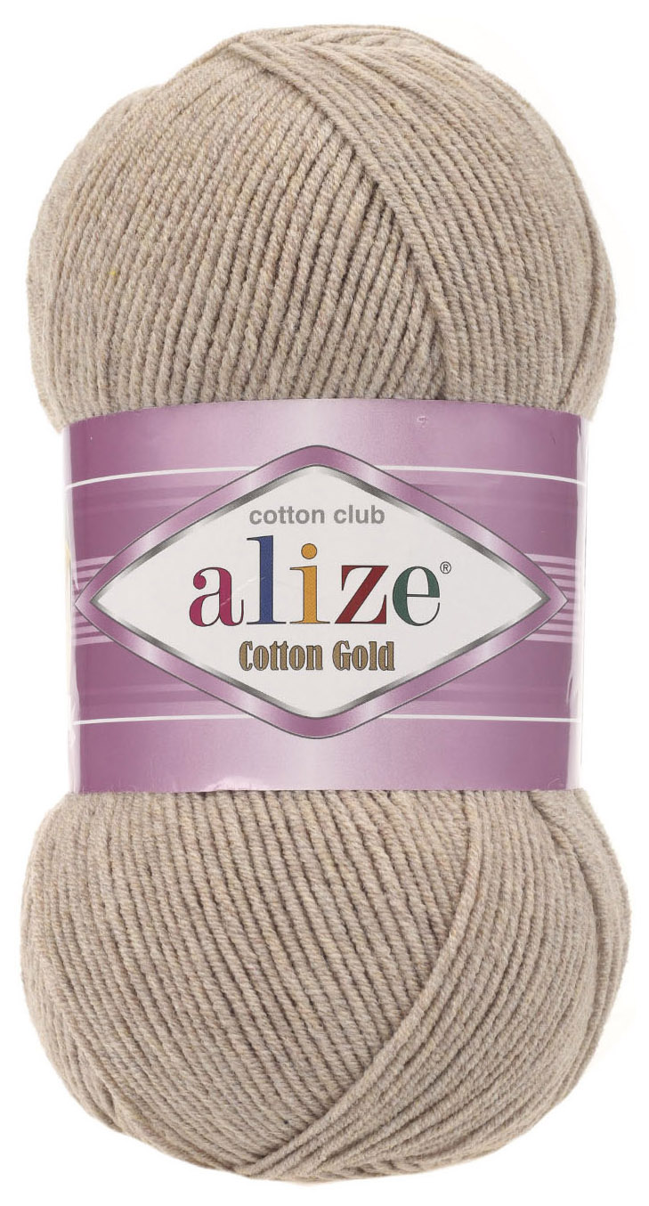 

Пряжа ALIZE Cotton Gold (152), светло-бежевый меланж, 5 шт. по 100 г