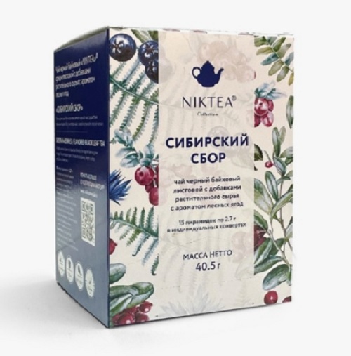 Чай NikTea Siberian Berries Сибирский Сбор пирамидки 15 штт х 27 г 479₽