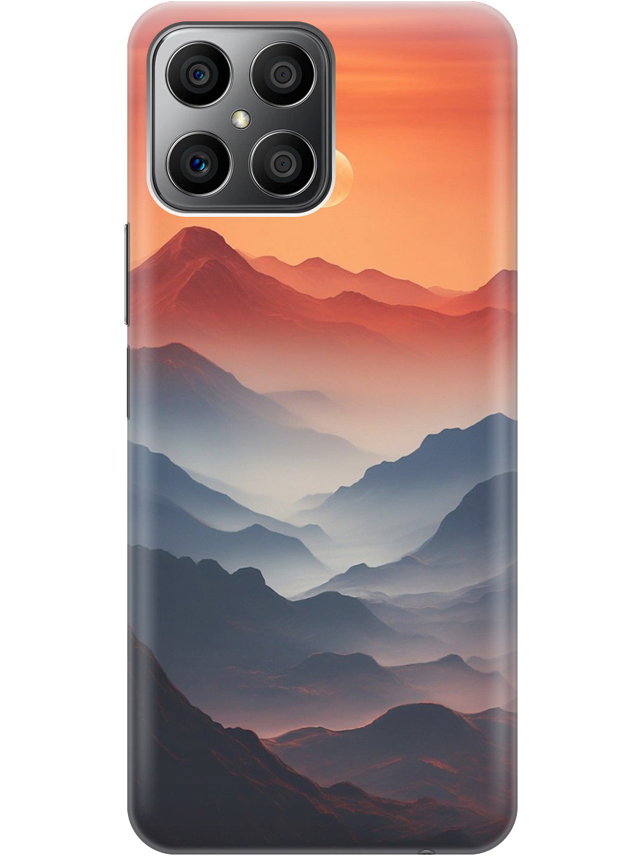 

Силиконовый чехол на Honor X8 с принтом "Луна над горами", Прозрачный;оранжевый;черный, 739227910