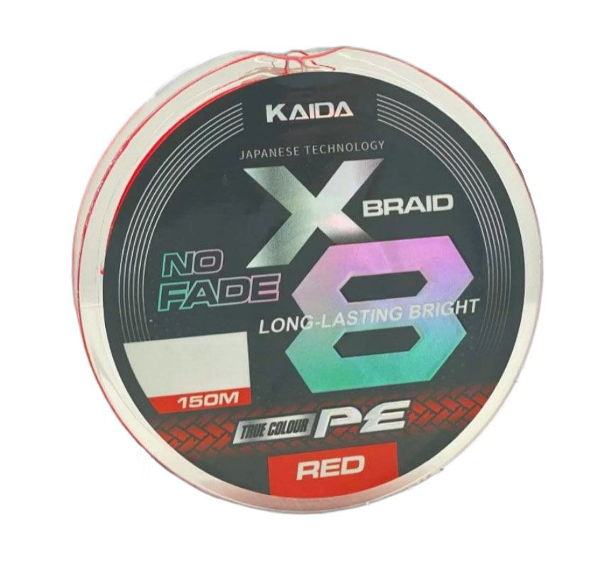 Шнур плетеный для рыбалки KAIDA X-BRAID NO FADE X8 PE RED 150 м 0.14 мм.