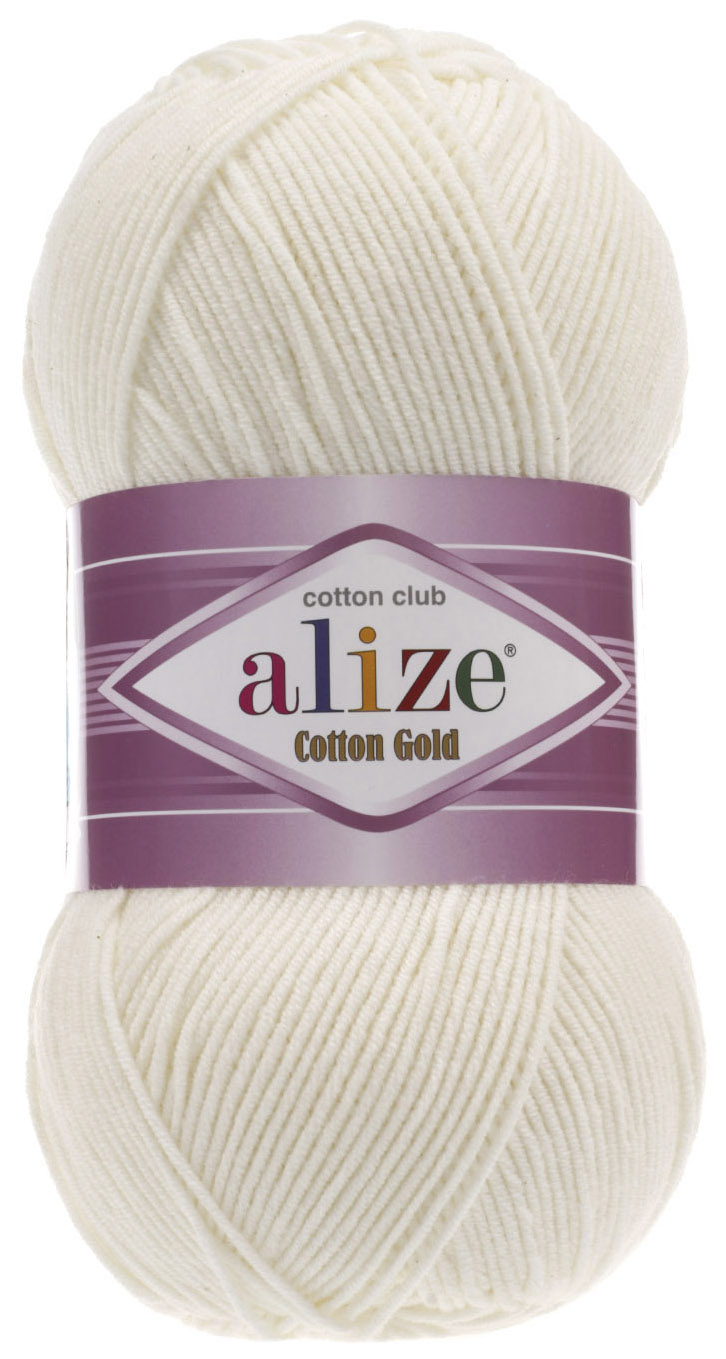 

Пряжа ALIZE Cotton Gold (62), белый, 5 шт. по 100 г