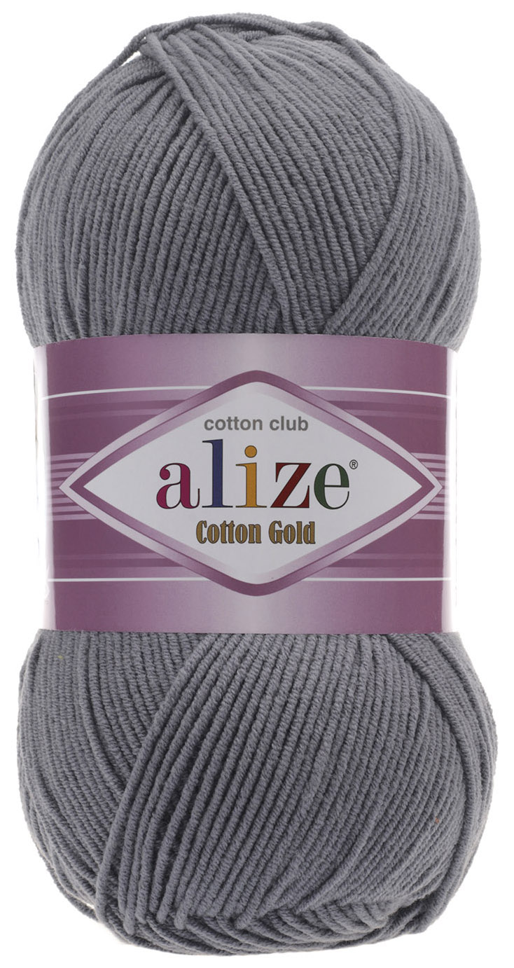 

Пряжа ALIZE Cotton Gold (87), сталь, 5 шт. по 100 г, Серый