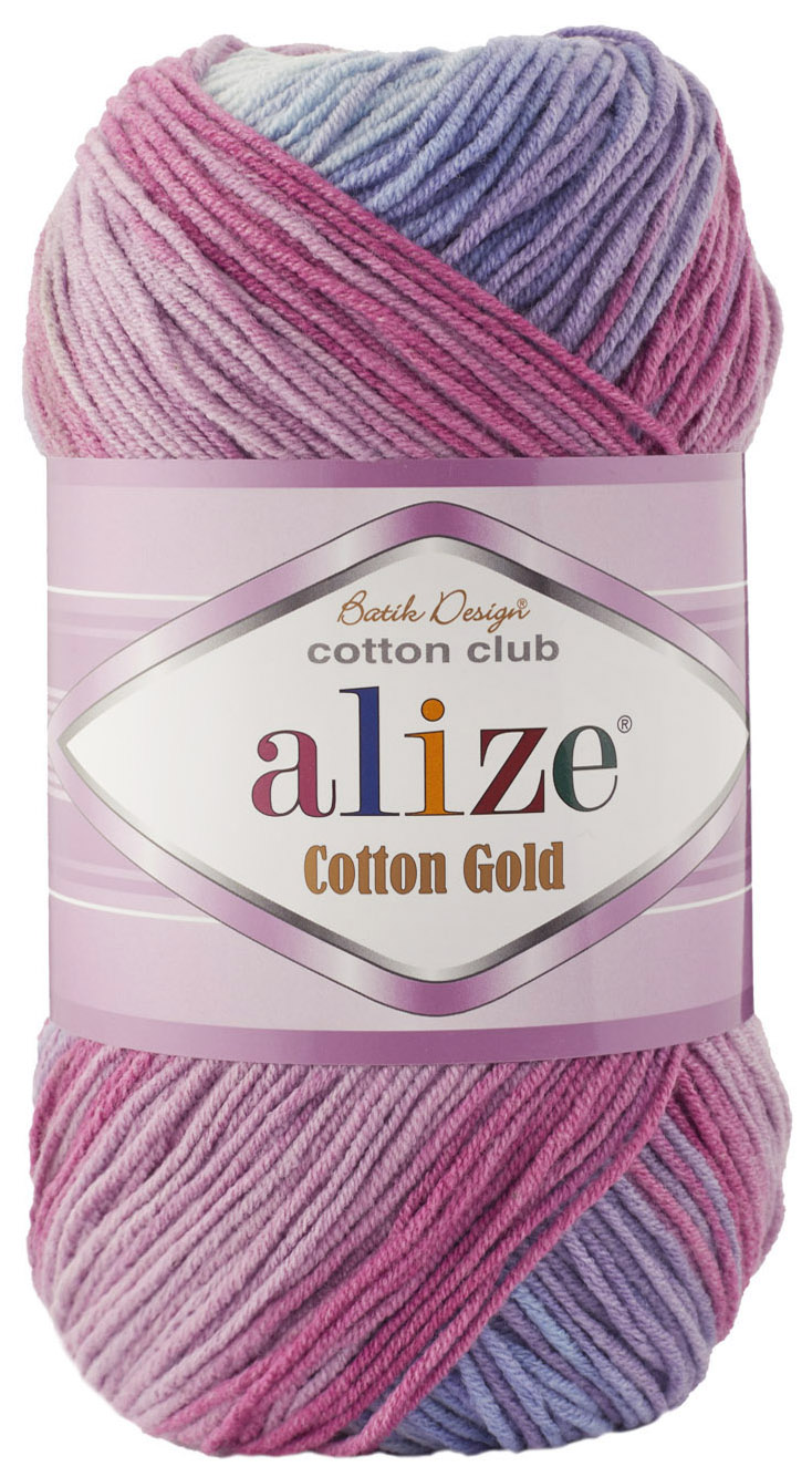

Пряжа ALIZE Cotton Gold Batik Design (3686), голубо-розовый, 5 шт. по 100 г