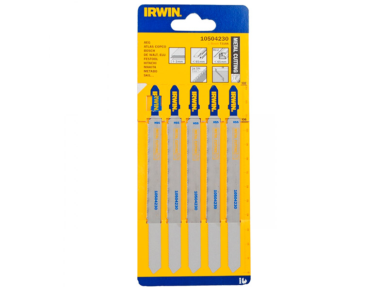 Пилка Irwin T318A HSS 132mm по металлу 5шт 10504230