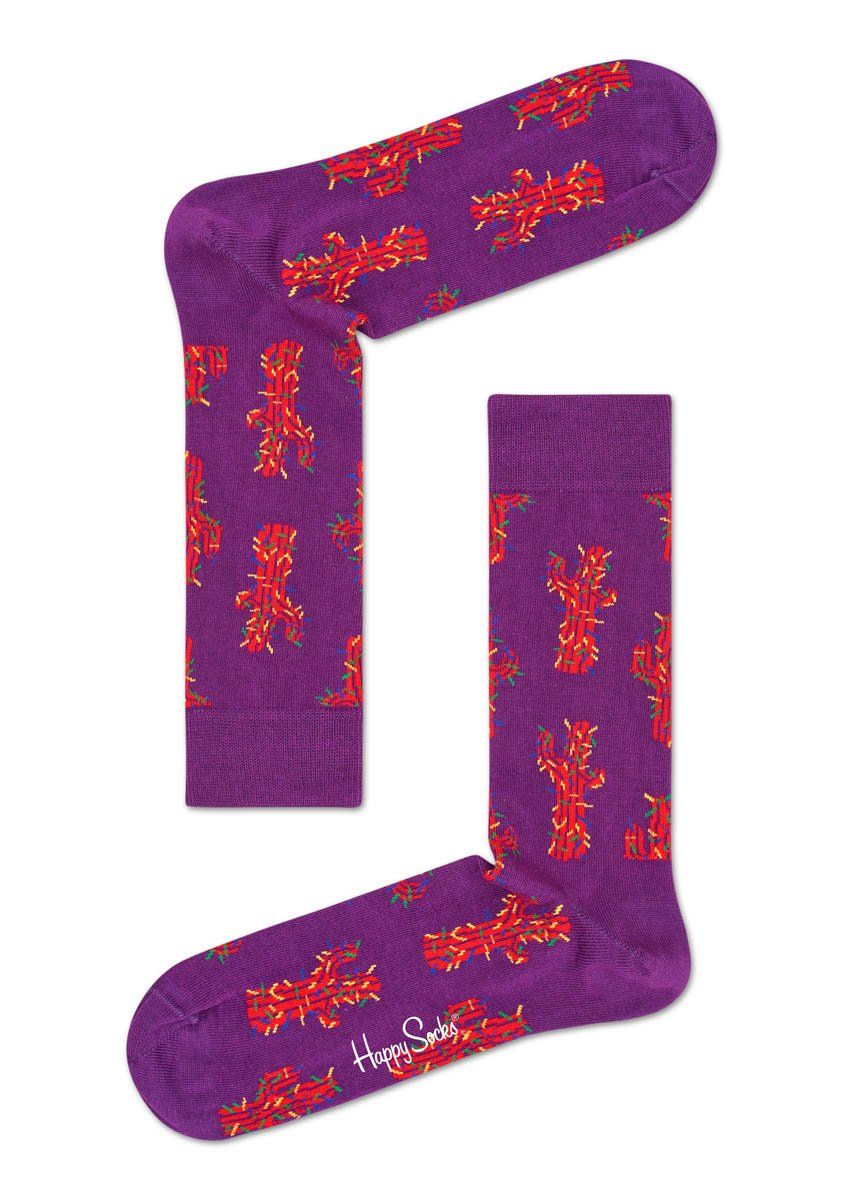 

Носки унисекс Happy socks Cactus Sock CAC01 фиолетовые 41-46, Фиолетовый, Cactus Sock CAC01