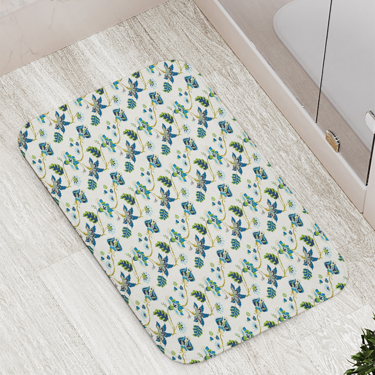 

Коврик JoyArty "Декоративные цветущие лианы" для ванной, сауны, бассейна, 77х52 см, Декоративные цветущие лианы