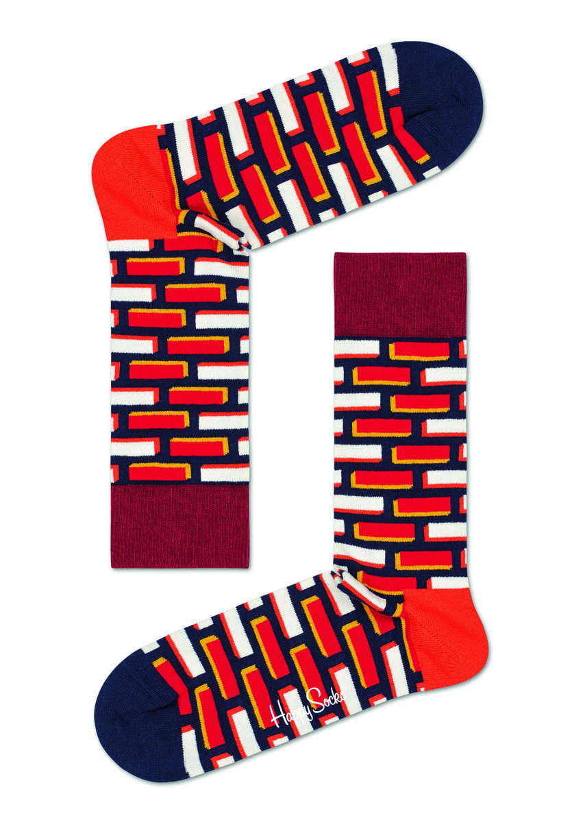 

Носки унисекс Happy Socks Brick Sock BRC01 красные 41-46, Красный, Brick Sock BRC01
